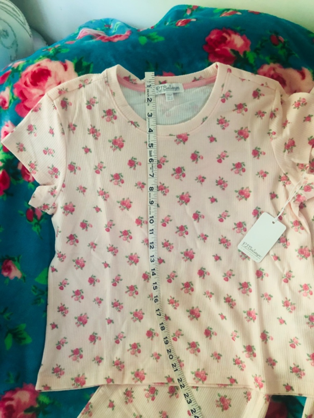 NWT PJ Salvage Matching Set Lounge To Bed In Bushel of Roses SZ LG - Picture 5 of 12
